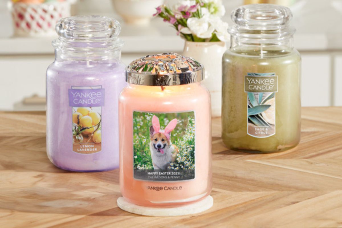 Personalized Candle in an Easter Basket